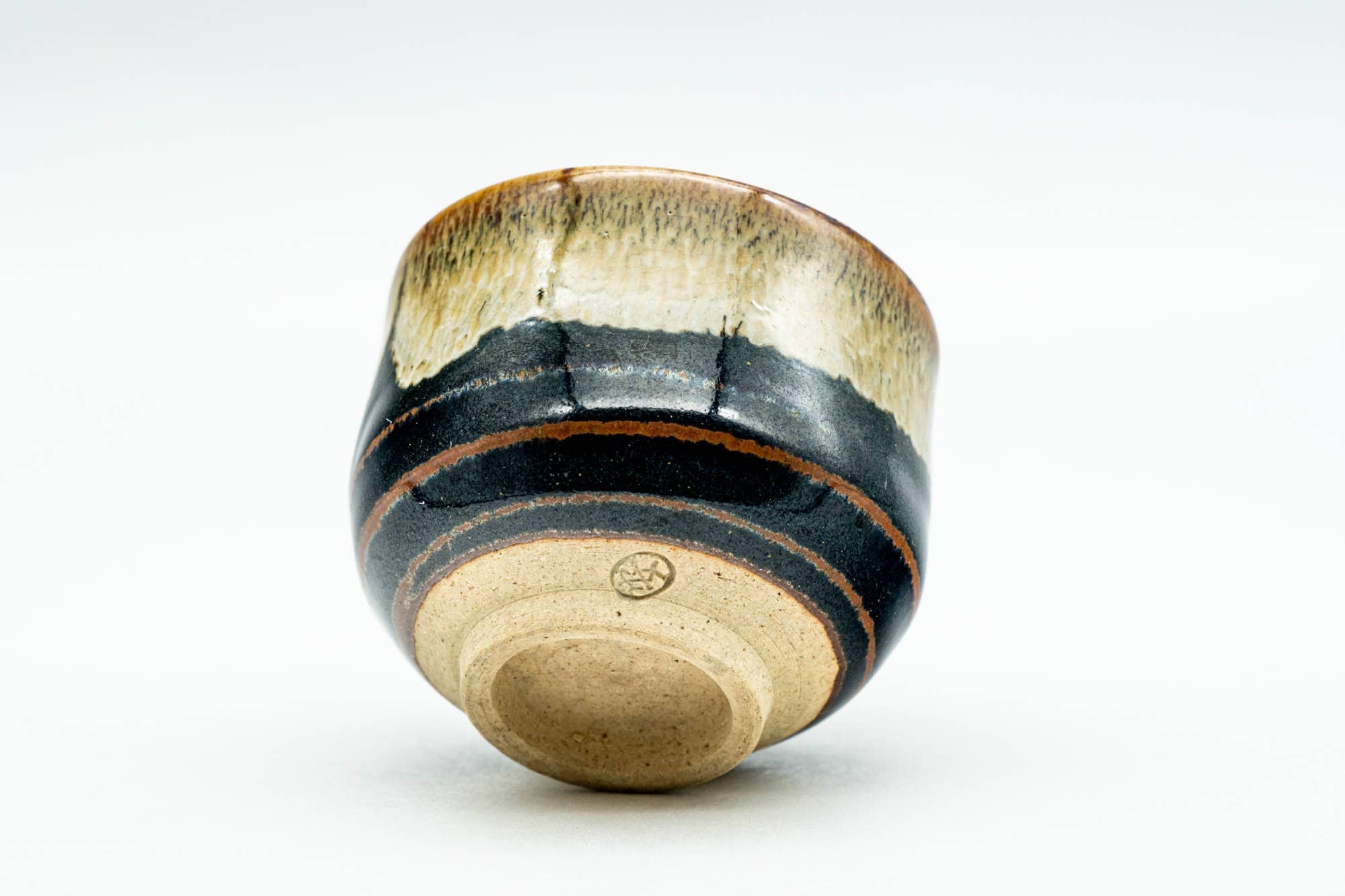 Japanese Teacup - Brown Beige Drip-Glazed Guinomi - 40ml