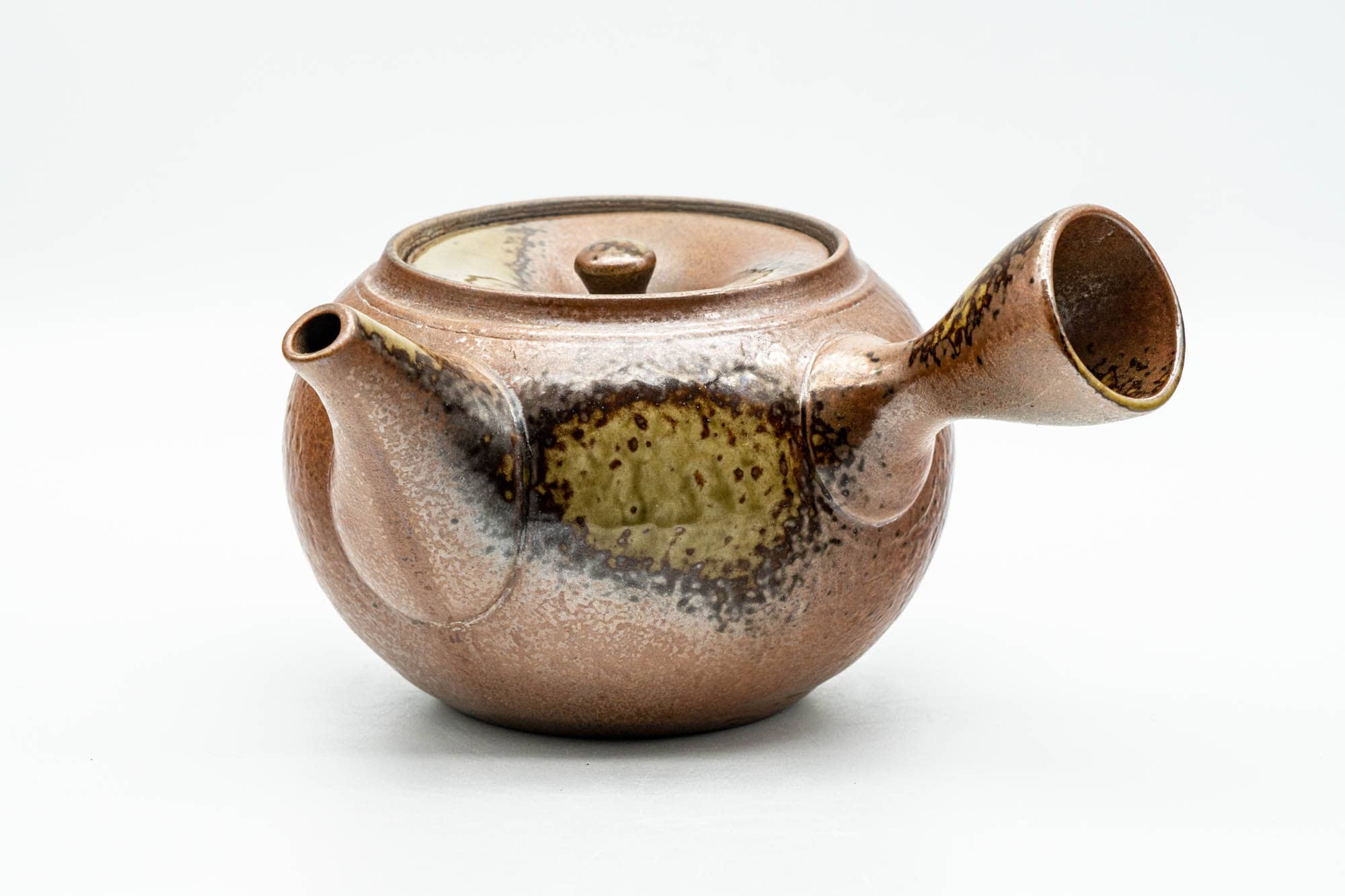 Japanese Kyusu - Ash Green Glazed Shigaraki-yaki Mesh Teapot - 375ml