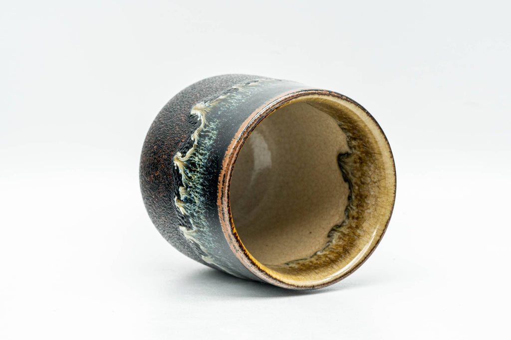 Japanese Teacup - Black Brown Drip-Glazed Yunomi - 150ml