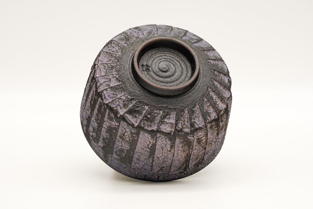 Faceted Purple Kiyomizu-yaki Chawan