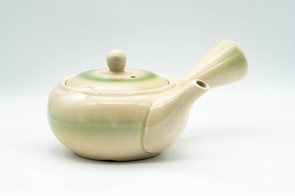 Japanese Kyusu - Lime Green Glazed Obi-ami 360-Degree Filter Teapot - 350ml