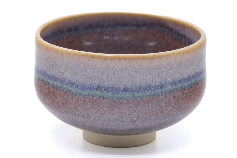 Japanese Matcha Bowl - 林山窯 Rinzan Kiln - Blue Gradient Kiyomizu Chawan - 450ml