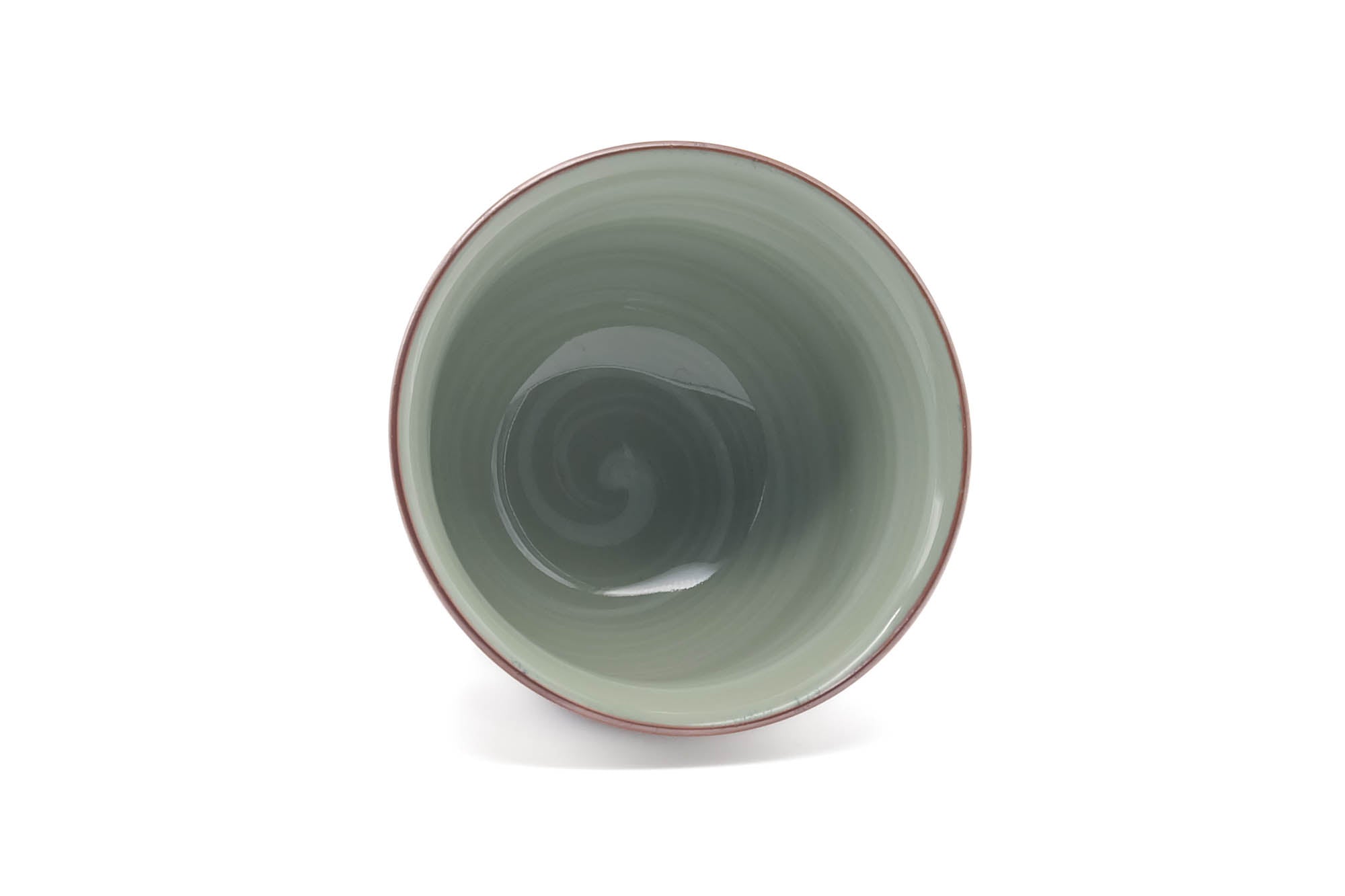 Japanese Teacup - Green Gradient Painted Egrets Arita-yaki Yunomi - 90ml