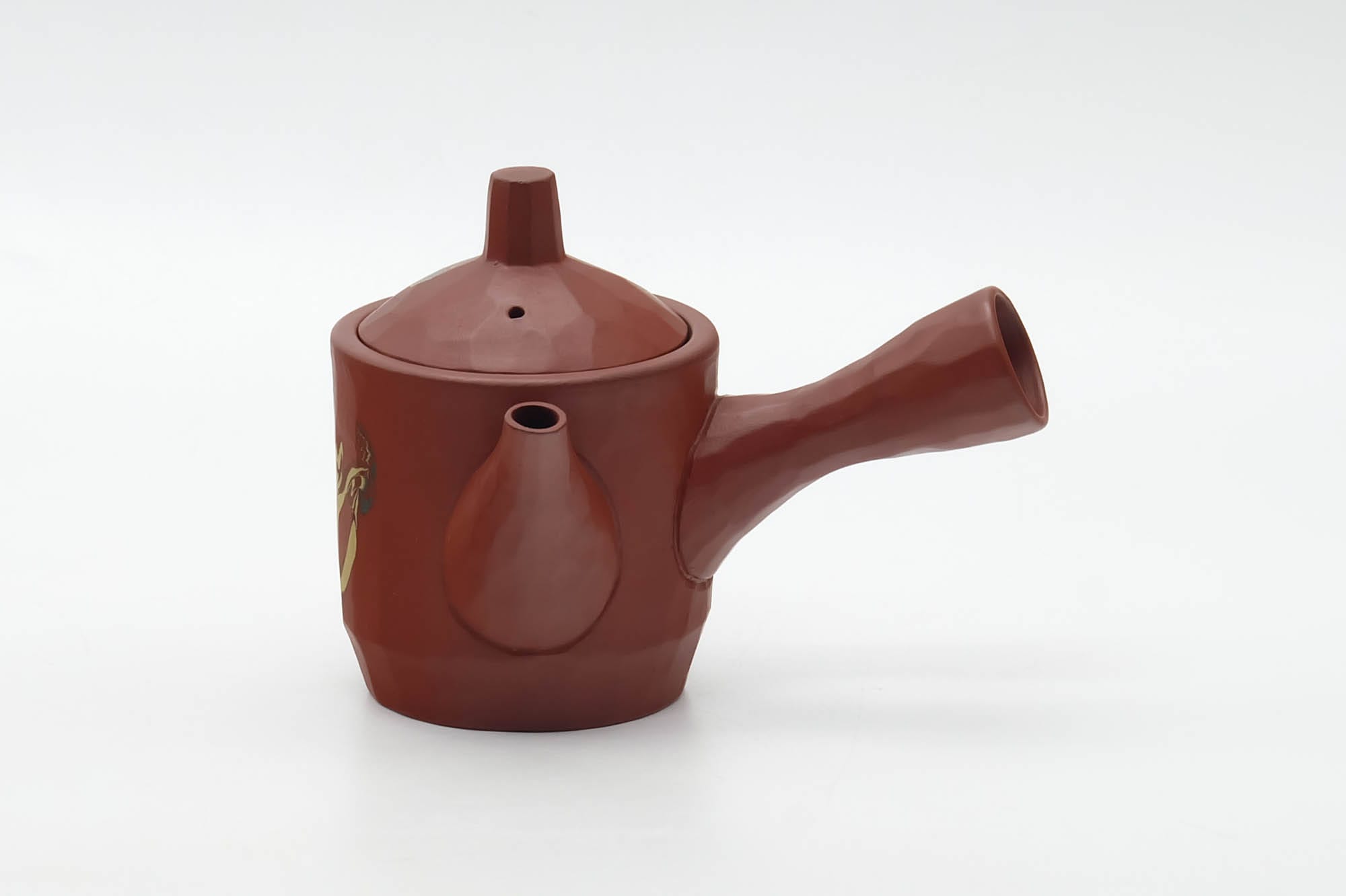 Japanese Kyusu - Abstract Nerikomi Red Shudei Tokoname Teapot - 100ml