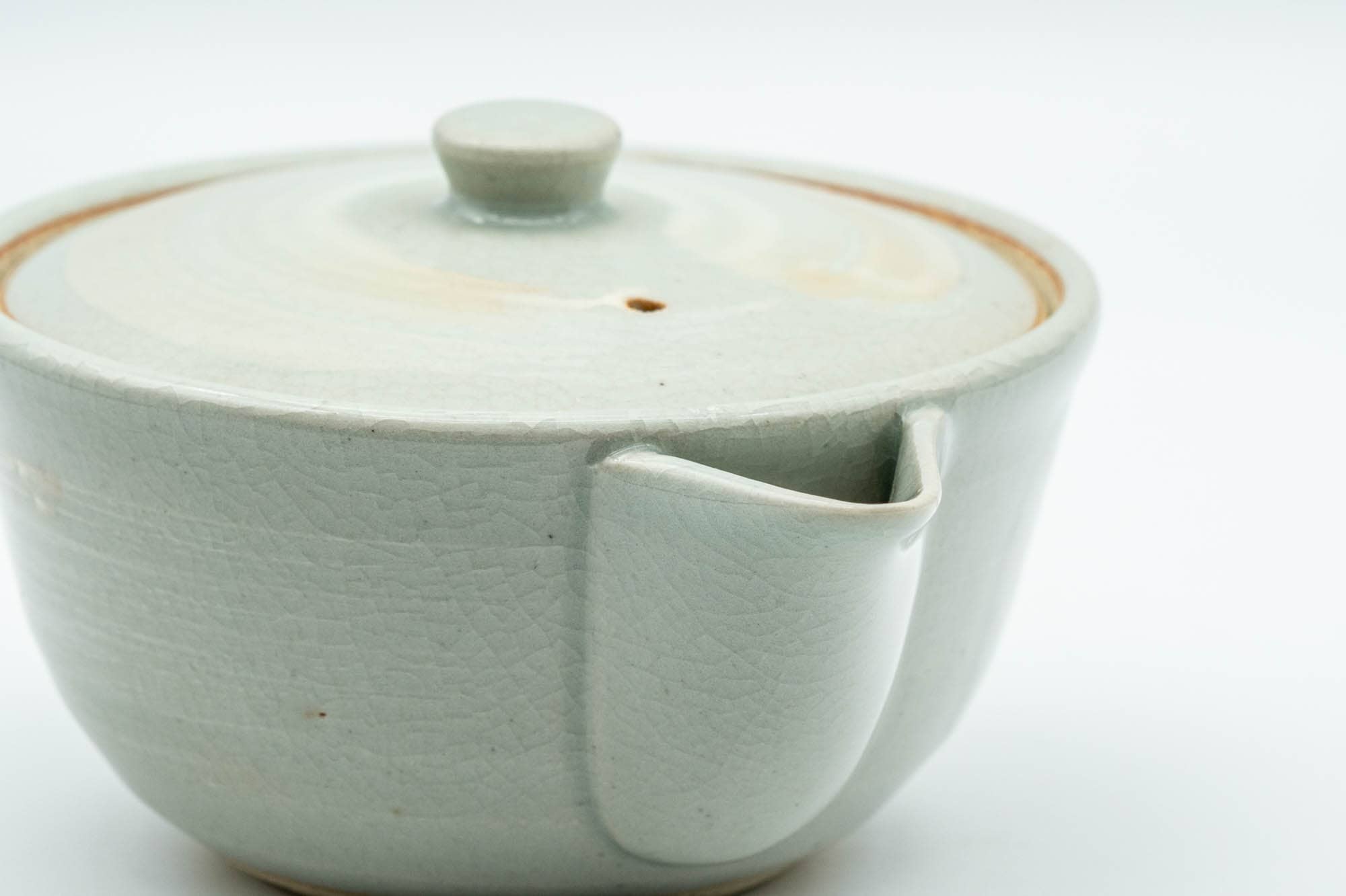 Japanese Houhin - Grey White Hakeme Ceramic Filter Handleless Teapot - 150ml