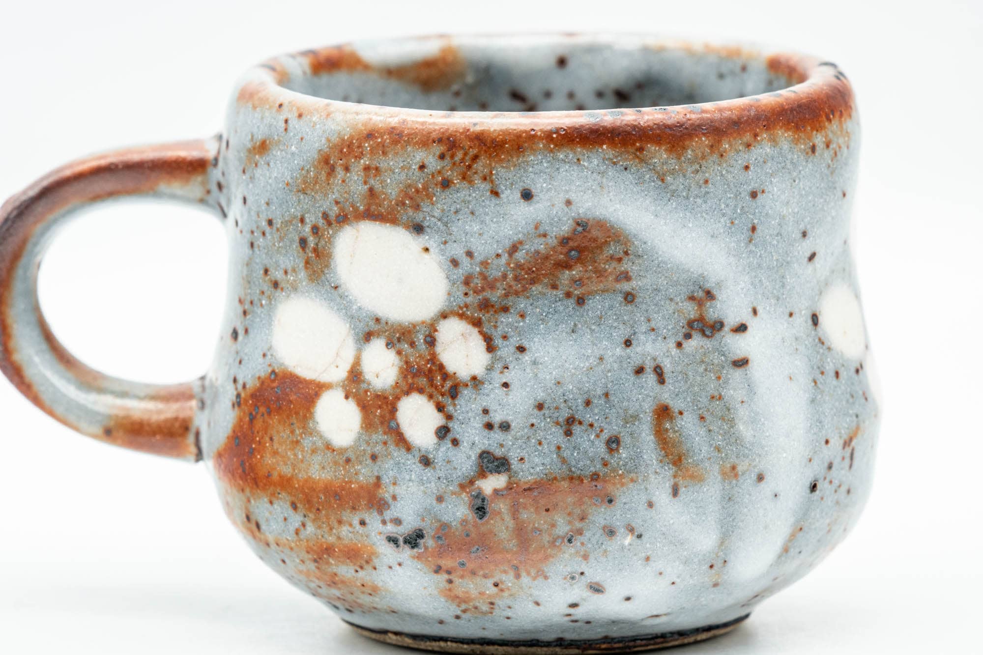 Japanese Teacup - Blue Shino Glazed Ushirode Yunomi - 150ml