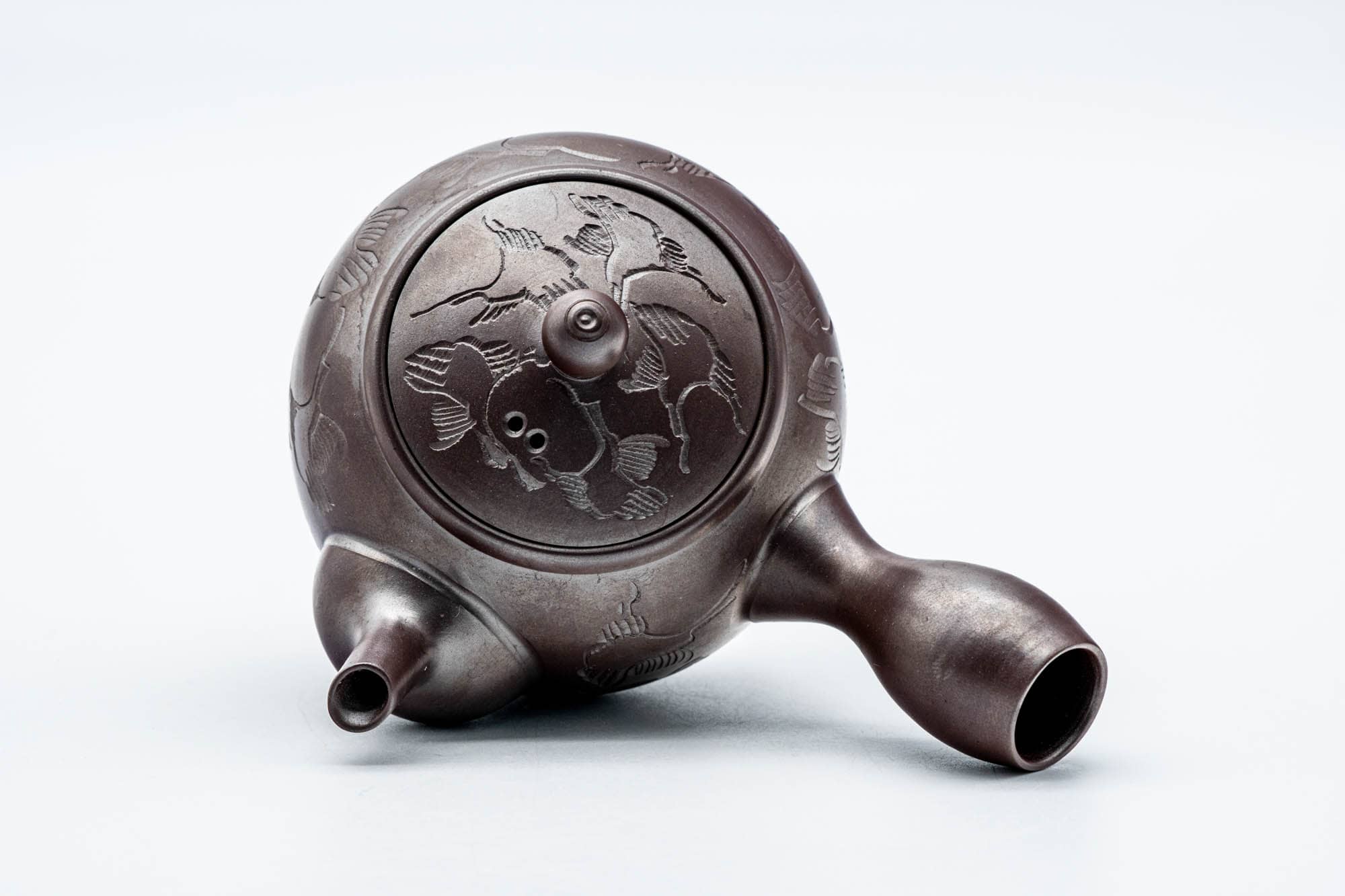 Japanese Kyusu - Engraved Birds Banko-yaki Ceramic Teapot - 150ml