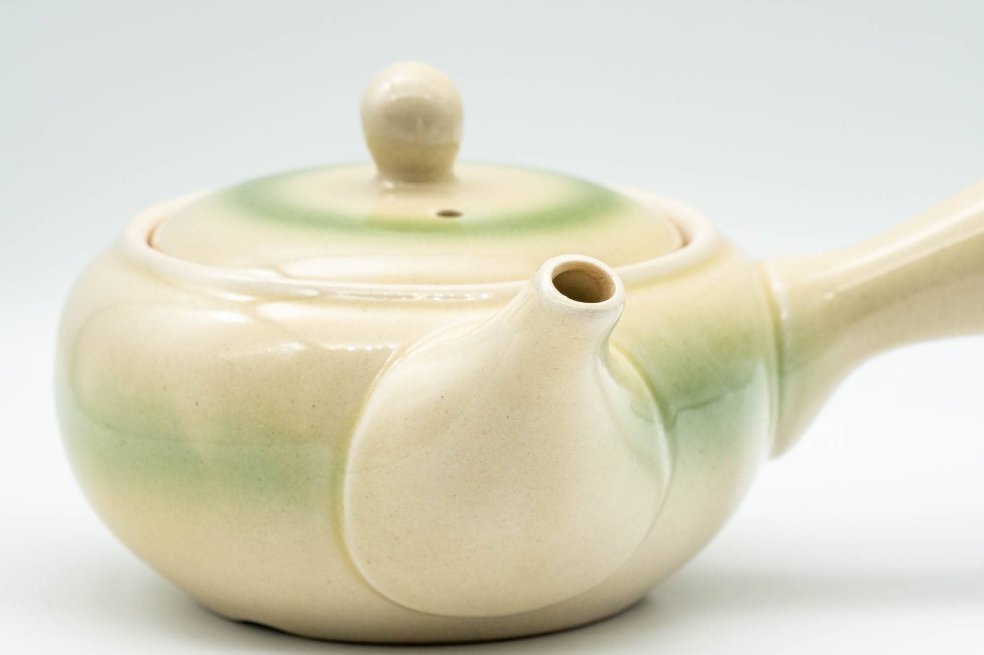 Japanese Kyusu - Lime Green Glazed Obi-ami 360-Degree Filter Teapot - 350ml