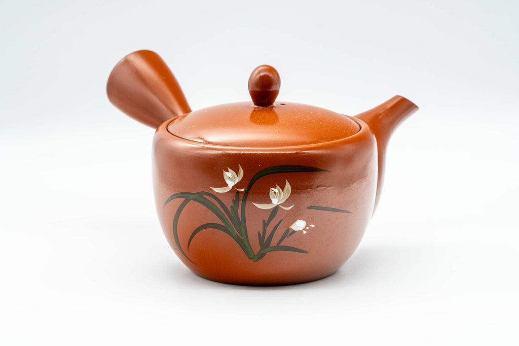 Japanese Kyusu - Floral Tokoname-yaki Mesh Teapot - 350ml