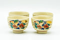 Japanese Teacup - Floral Beige Kutani-yaki Yunomi