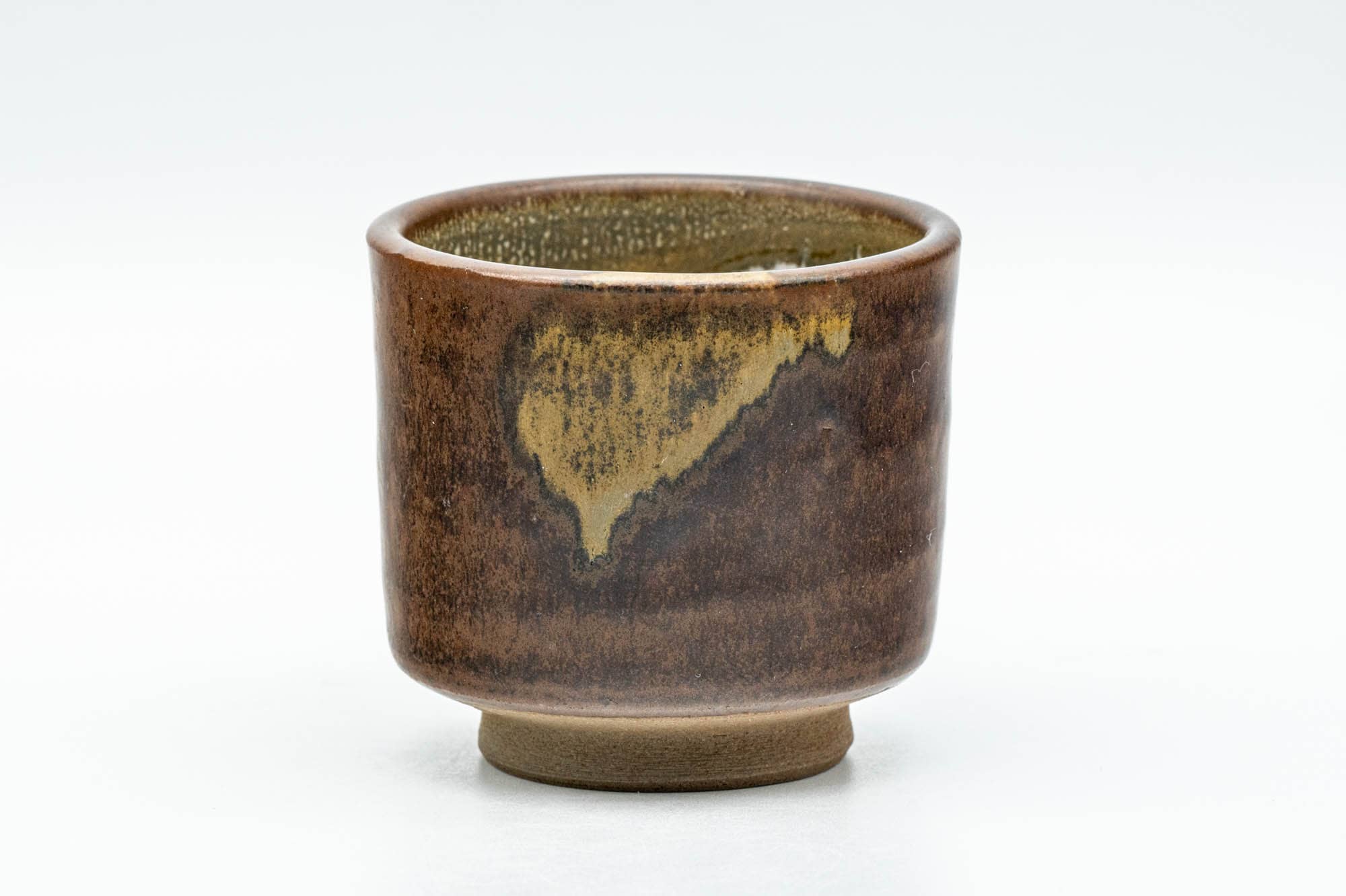 Japanese Teacup - Brown Drip- and White Inner-Glazed Yunomi - 100ml
