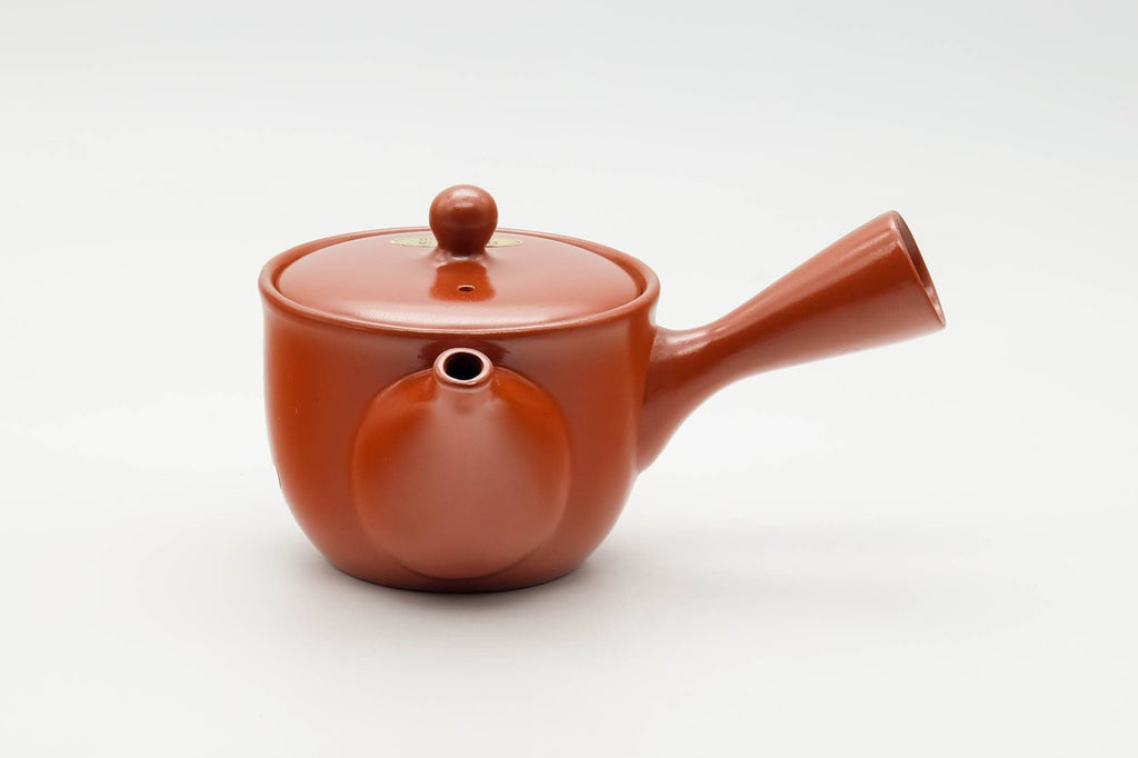 Japanese Kyusu - Painted Plum Blossom Tokoname-yaki Mesh Filter Teapot - 200ml