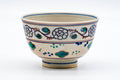 Japanese Matcha Bowl - Floral Geometric Trim Beni-Annan Chawan - 250ml