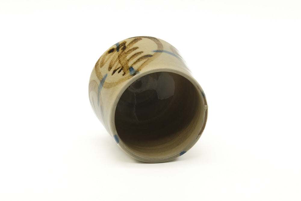 Japanese Teacup - Abstract Beige Yunomi - 165ml