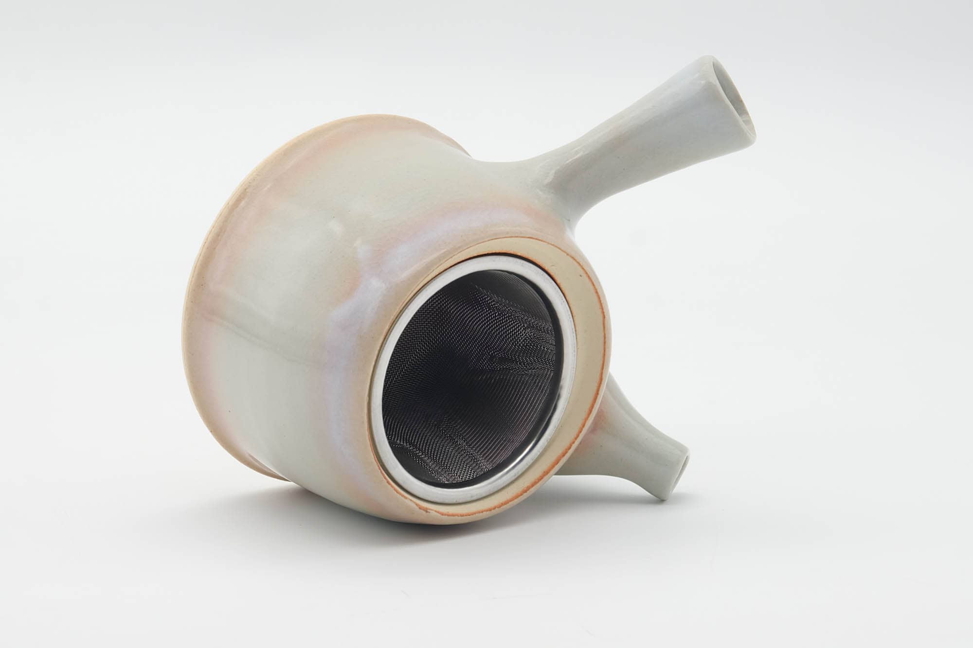 Japanese Tea Set - Beige Pink Hagi-yaki Kyusu Teapot with 4 Yunomi Teacups