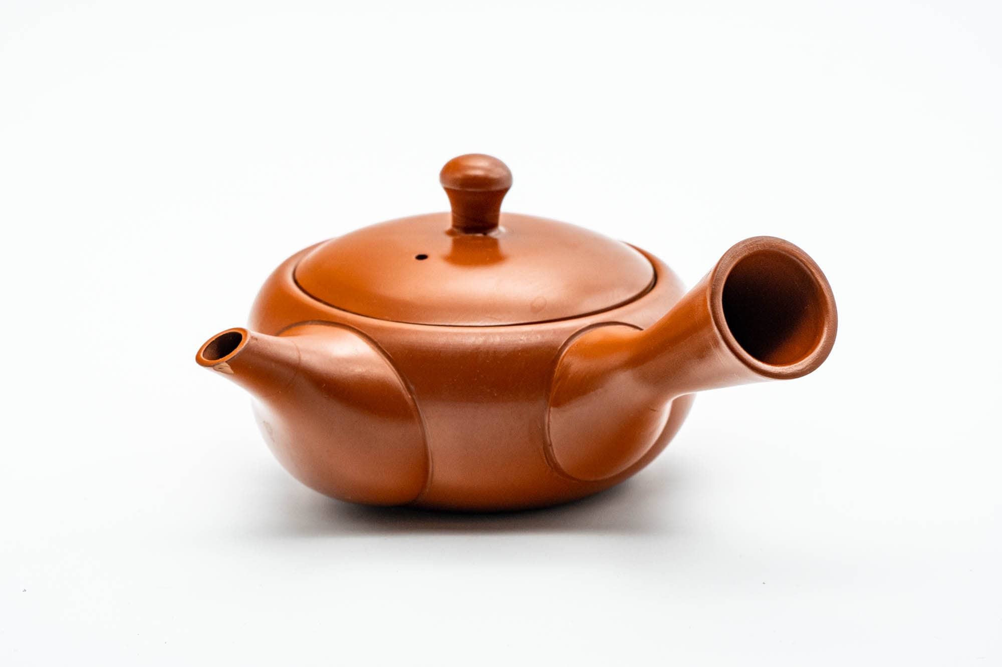 Japanese Kyusu - Red Shudei Tokoname-yaki Mesh Teapot - 260ml