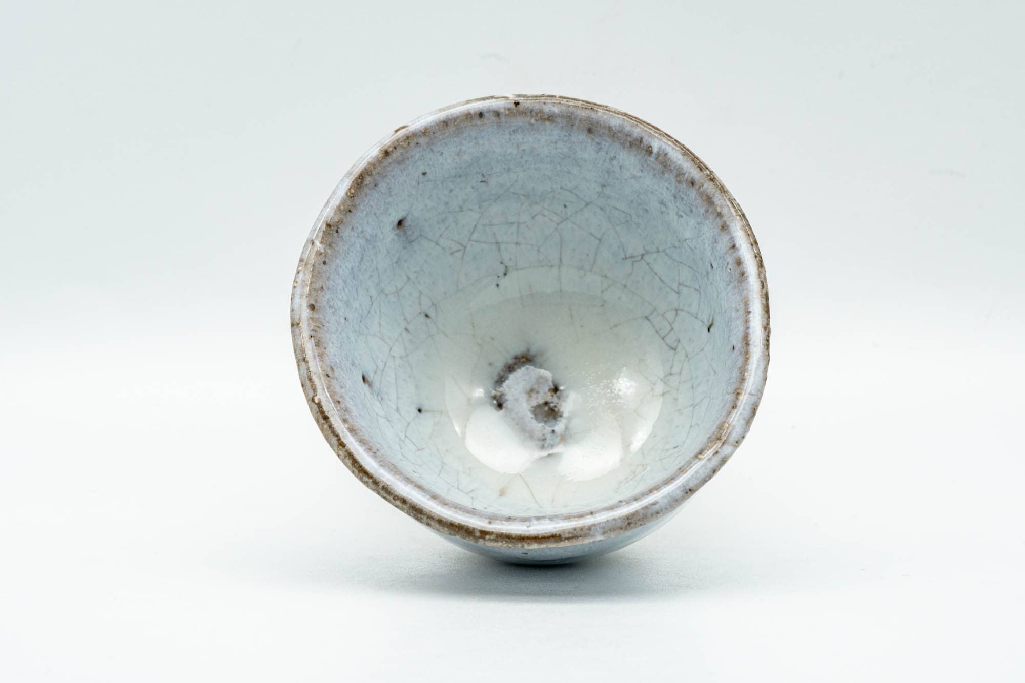 Japanese Teacups - Pair of Milky White Glazed Wabi-Sabi Guinomi - 60ml