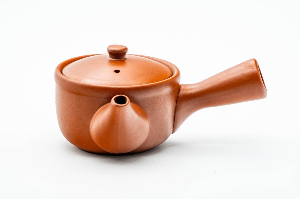Japanese Kyusu - Mountainous Red Shudei Tokoname-yaki Mesh Teapot - 270ml