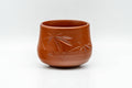 Japanese Teacup - Bamboo Engraved Red Shudei Tokoname-yaki Yunomi - 140ml