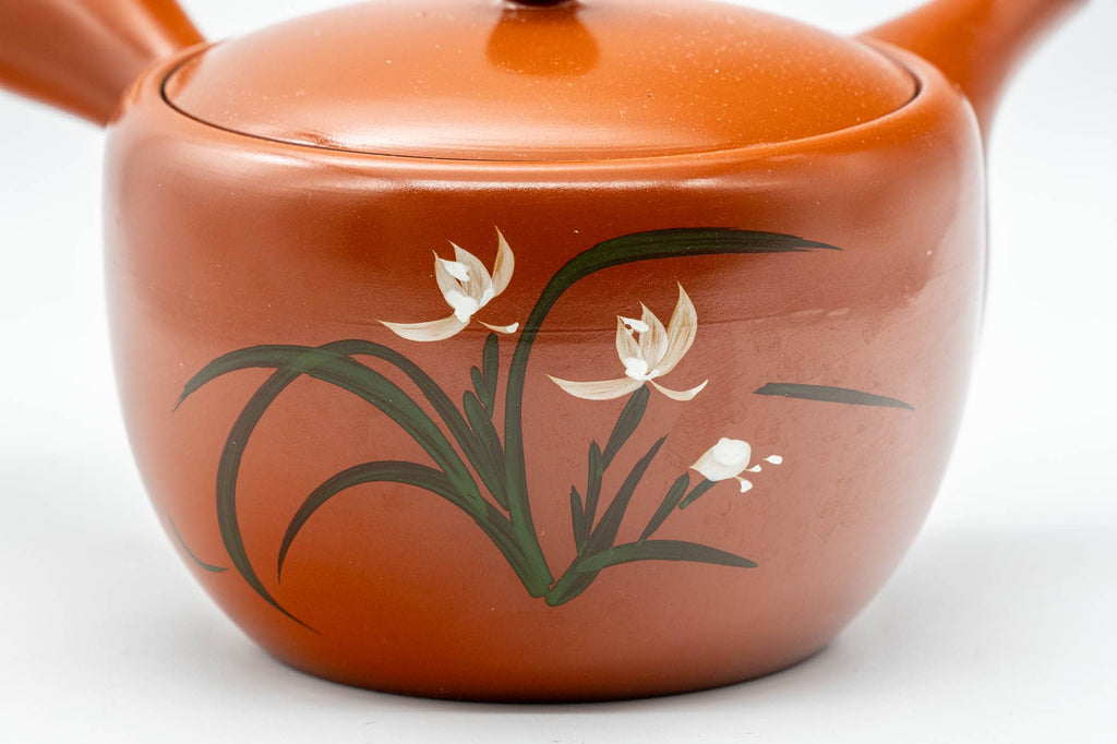 Japanese Kyusu - Floral Tokoname-yaki Mesh Teapot - 350ml