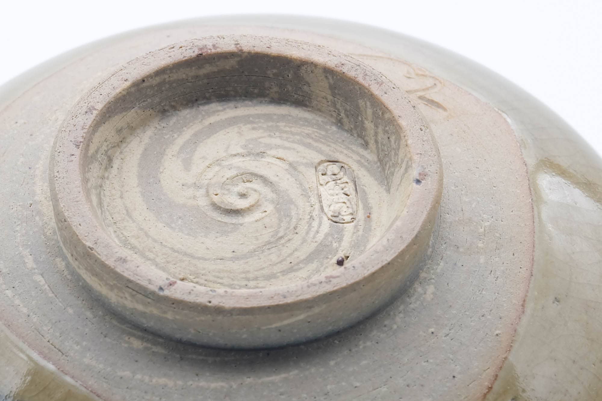Japanese Matcha Bowl - Abstract Blue Beige Glazed Chawan - 500ml
