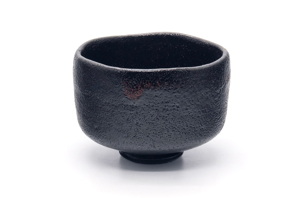 Japanese Matcha Bowl - 大野九行 Ōno Kyūkō - Kintsugi Kuro-Raku Chawan - 400ml