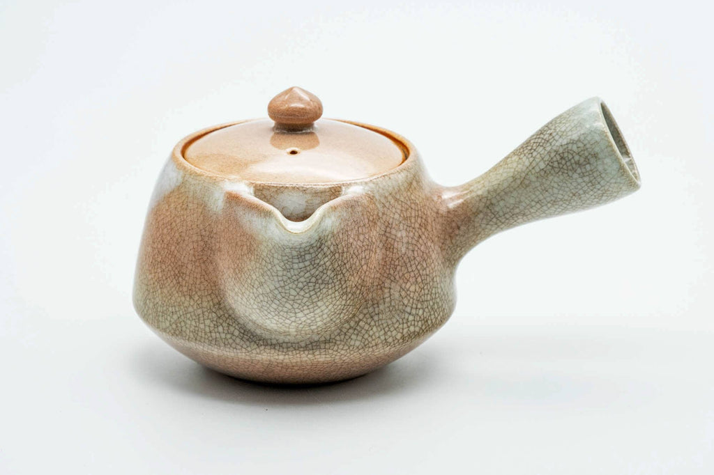 Japanese Kyusu - 天鵬山 Tsubaki Kiln - Beige Pink Weathered Hagi-yaki Ceramic Filter Teapot - 300ml