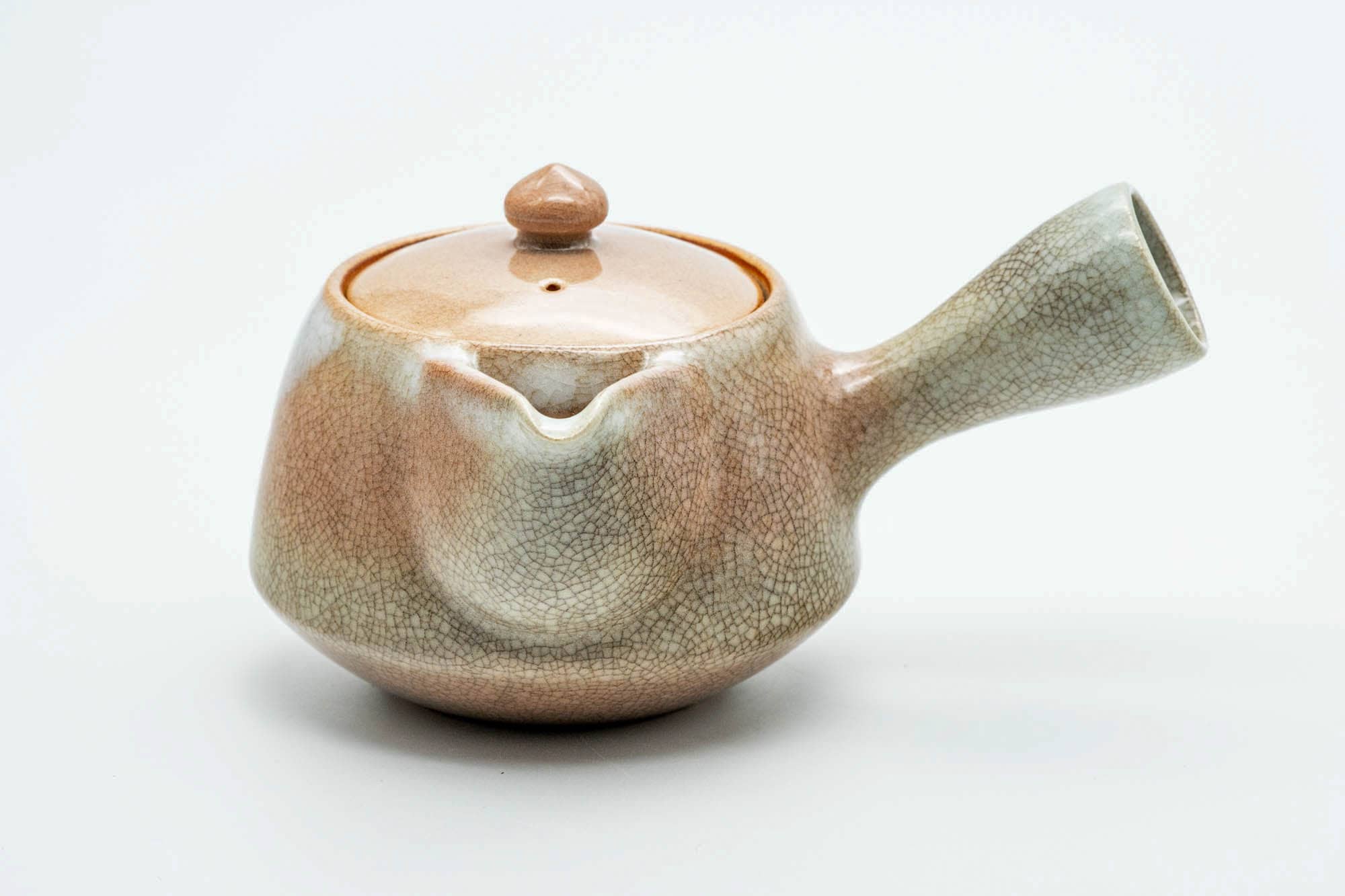 Japanese Kyusu - 天鵬山 Tsubaki Kiln - Beige Pink Weathered Hagi-yaki Ceramic Filter Teapot - 300ml
