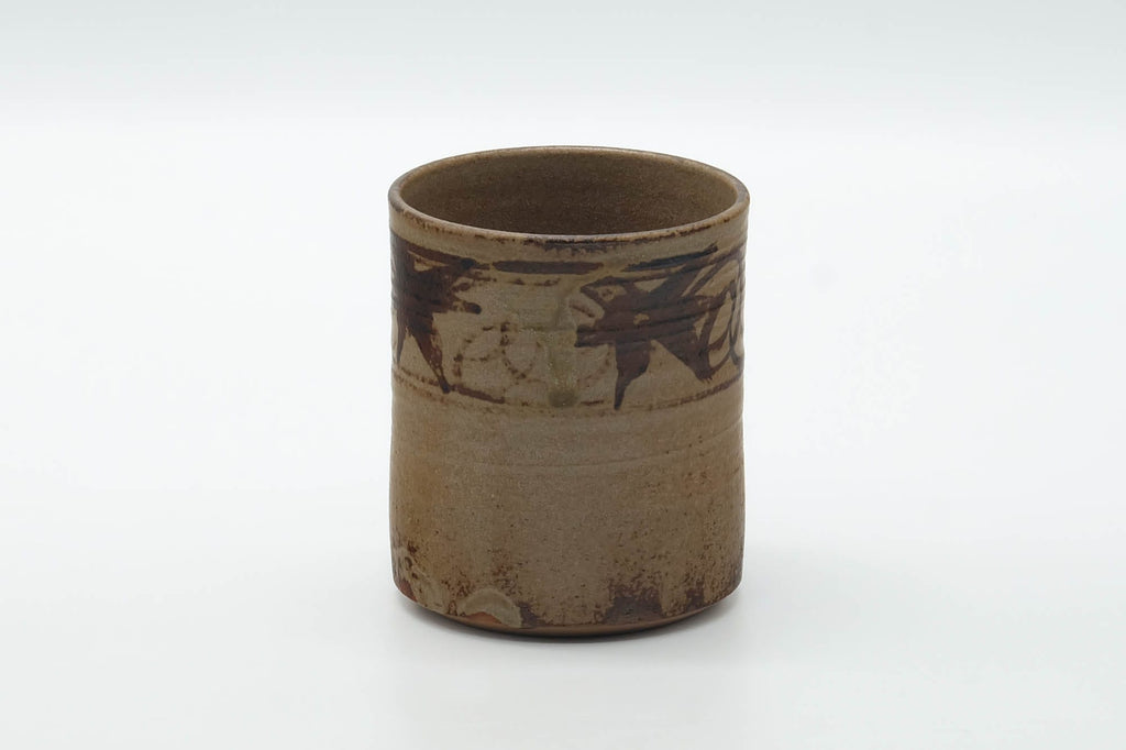 Japanese Teacup - Abstract Beige Brown Rustic Yunomi - 180ml