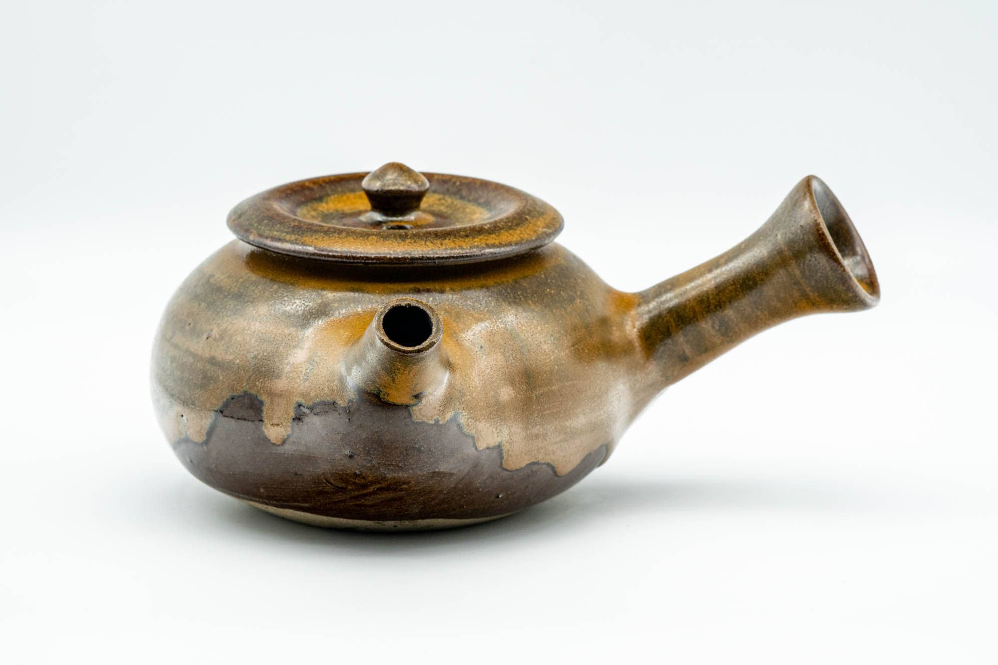 Japanese Kyusu - Golden Brown Drip-Glazed Do-ake Teapot - 350ml