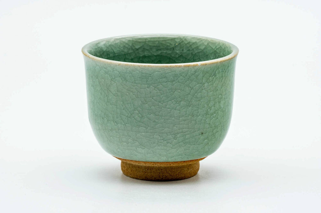 Japanese Teacup - Green Celadon Snowflake Glazed Yunomi - 130ml