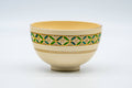 Japanese Matcha Bowl - Beige Gold Geometric Kyo-yaki Chawan - 250ml