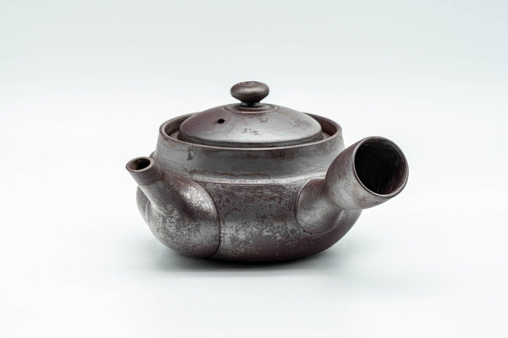 Japanese Kyusu - Collared Purple Banko-yaki Mesh Teapot - 240ml
