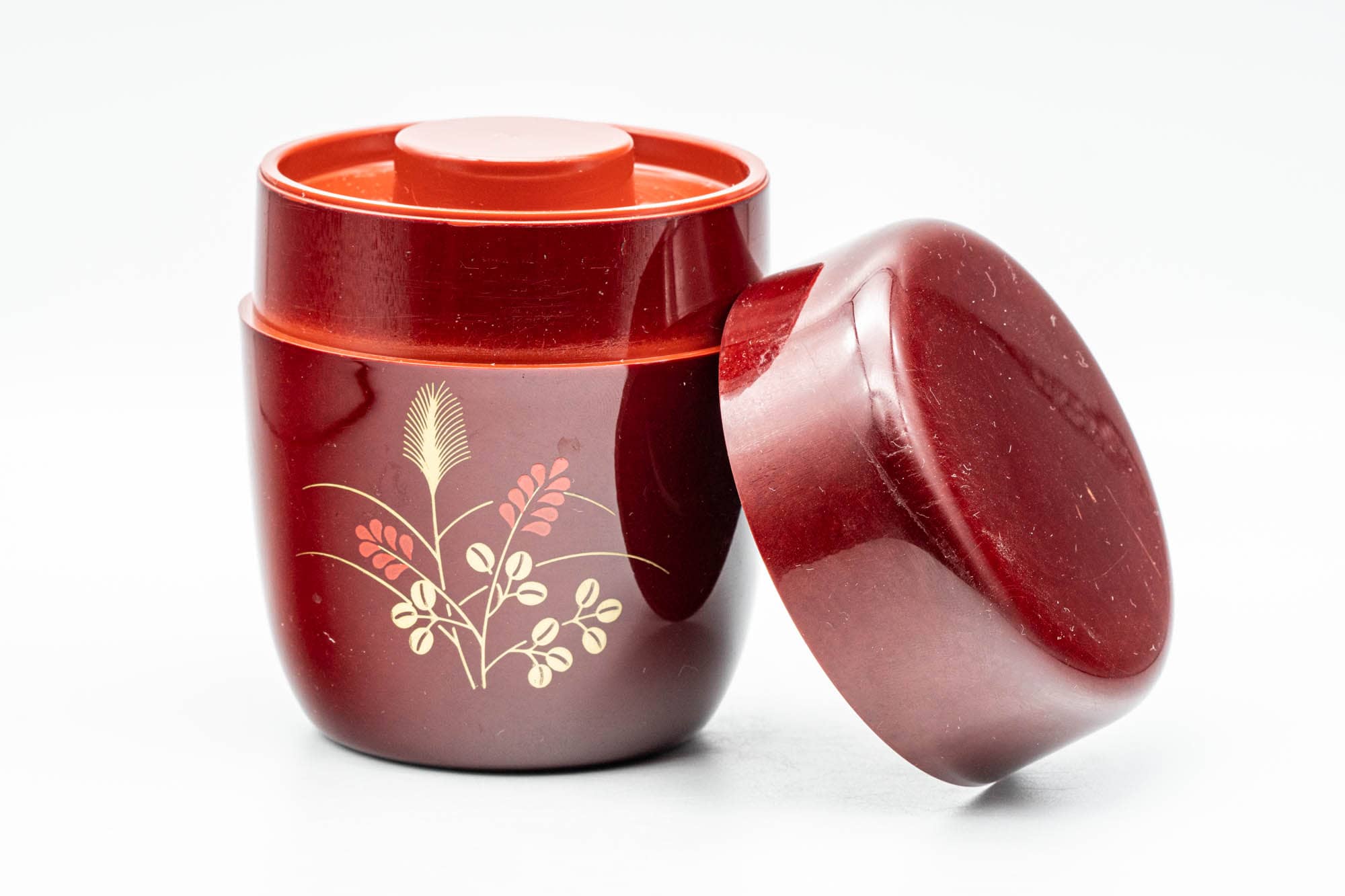 Japanese Chazutsu - Red Floral Tea Plastic Canister - 250ml