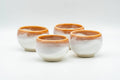 Japanese Teacups - Set of 4 Pink Sakura Nagashi Wa-nari Guinomi - 35ml