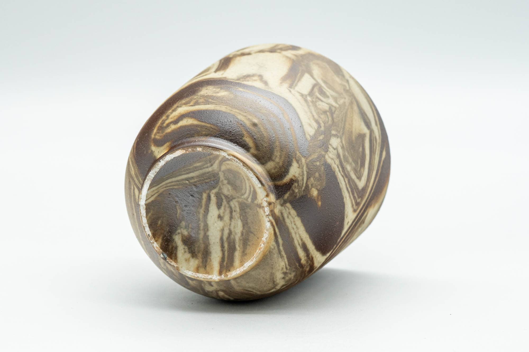 Japanese Teacup - Beige Brown Marbled Yunomi - 110ml
