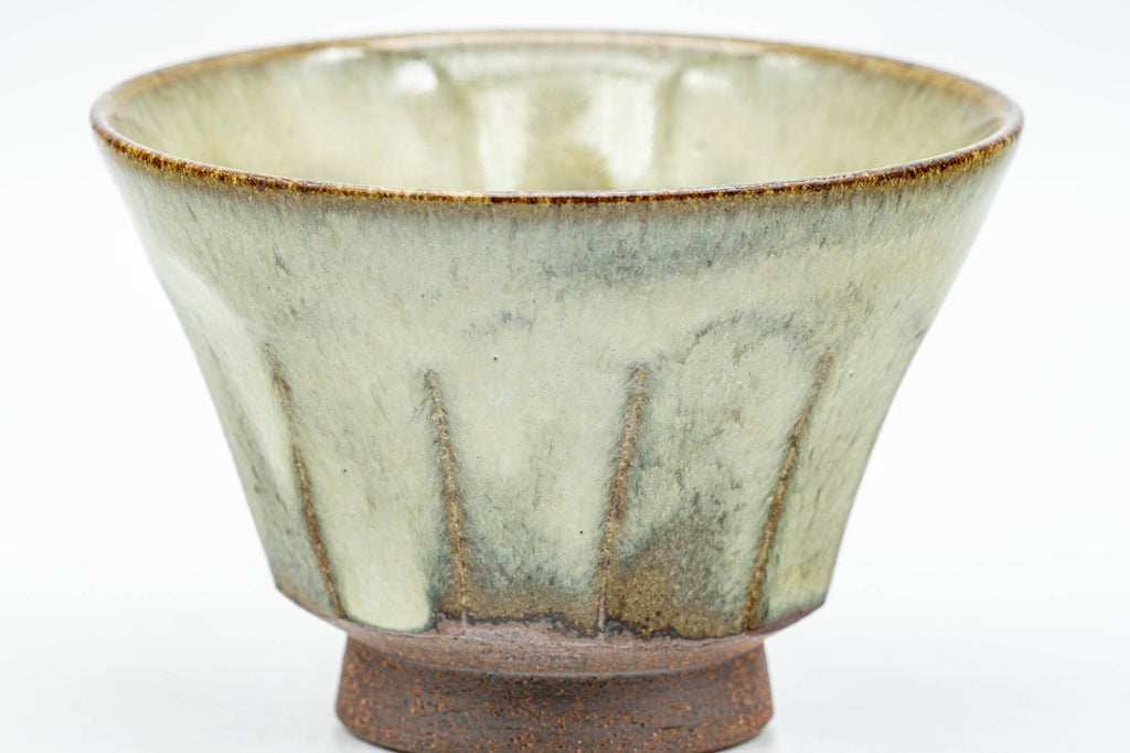 Japanese Teacup - Milky Sage Drip-Glazed Yunomi - 110ml