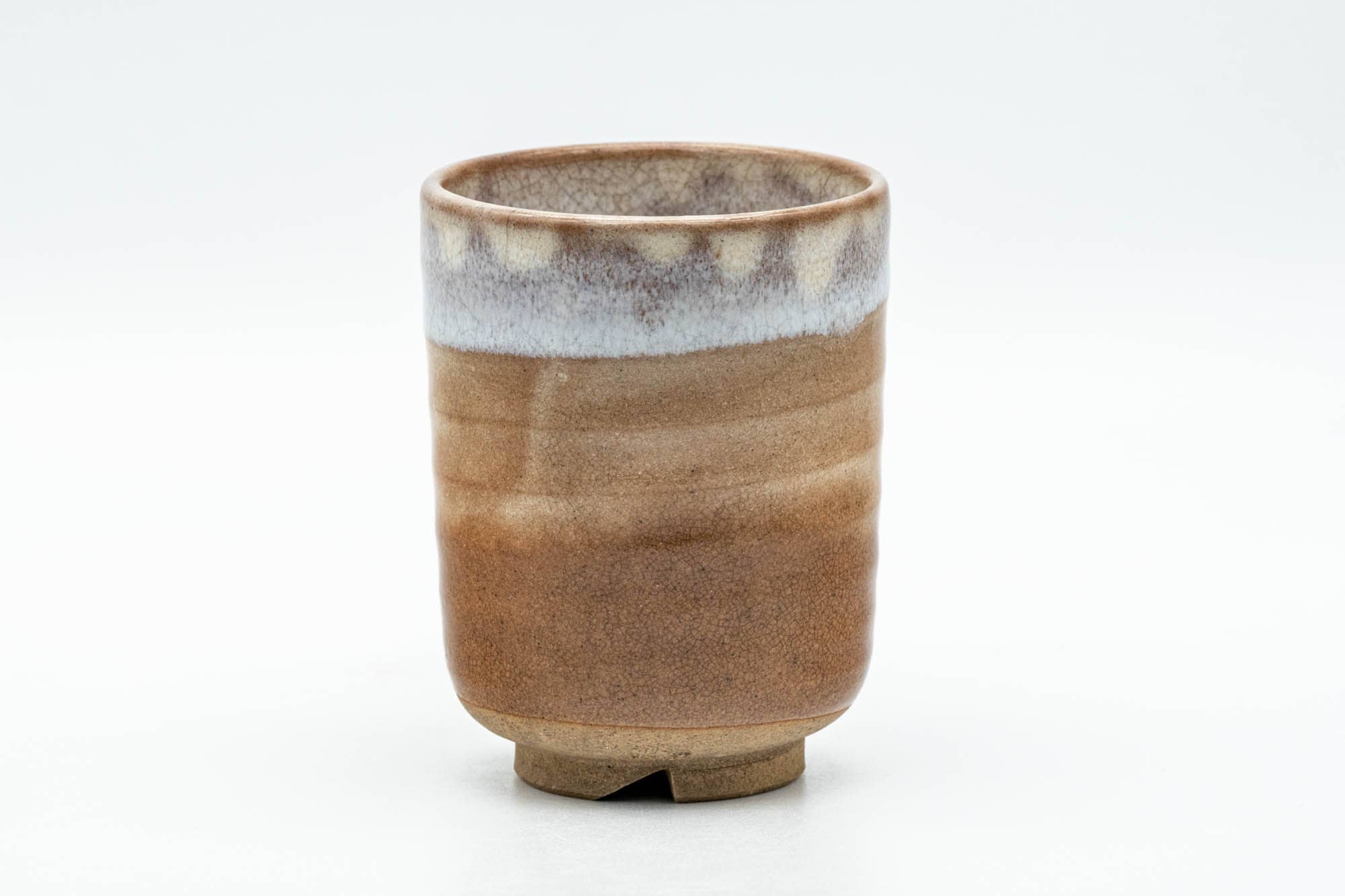 Japanese Teacup - Beige Brown White Glazed Hagi-yaki Yunomi - 140ml