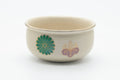 Japanese Kensui - Floral Beige White Glazed Kyo-yaki Water Bowl - 400ml