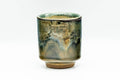 Japanese Teacup - Brown Green Drip-Glazed Yunomi - 130ml