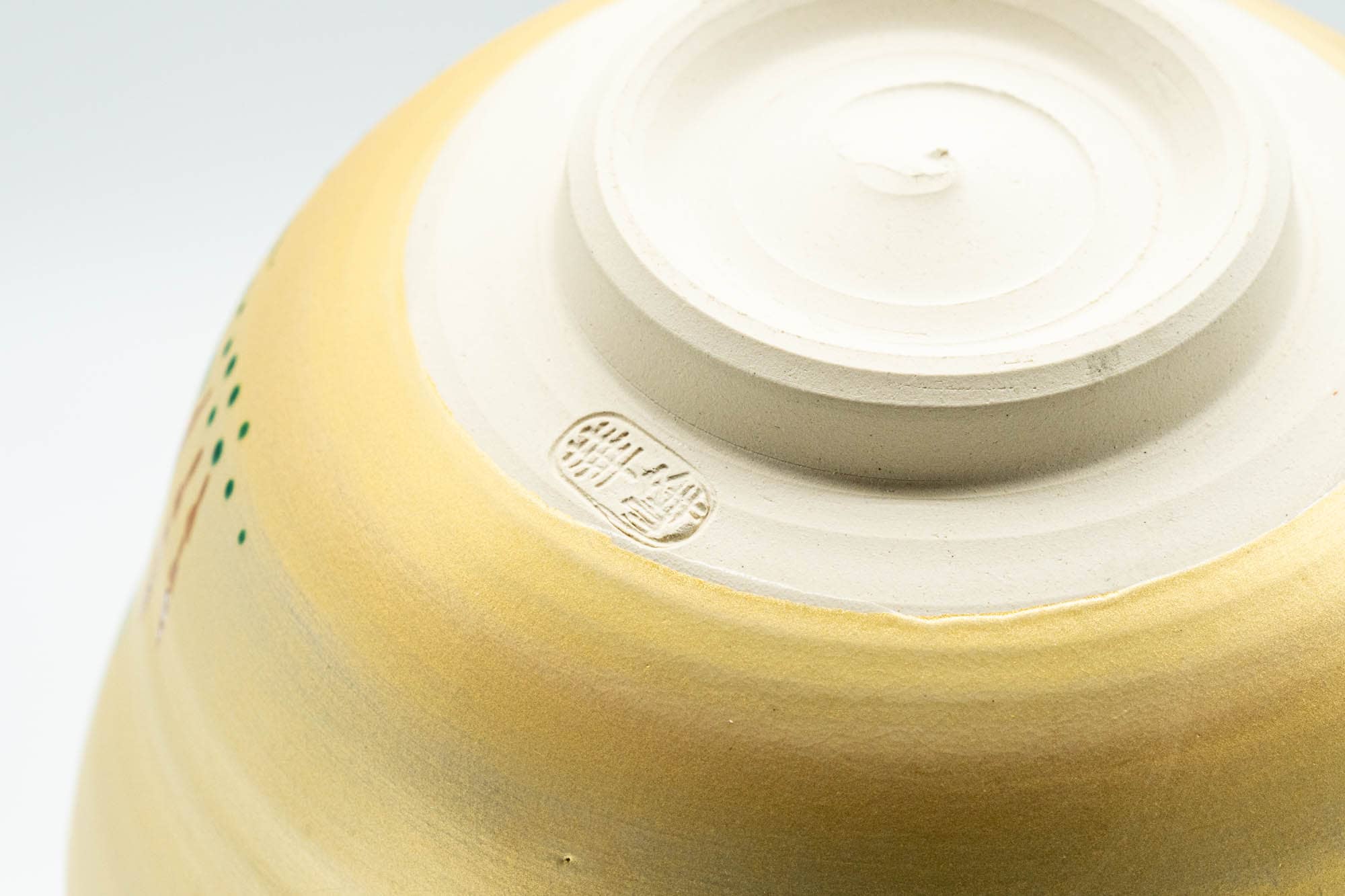 Japanese Matcha Bowl - Floral Golden Kyo-yaki Chawan - 350ml
