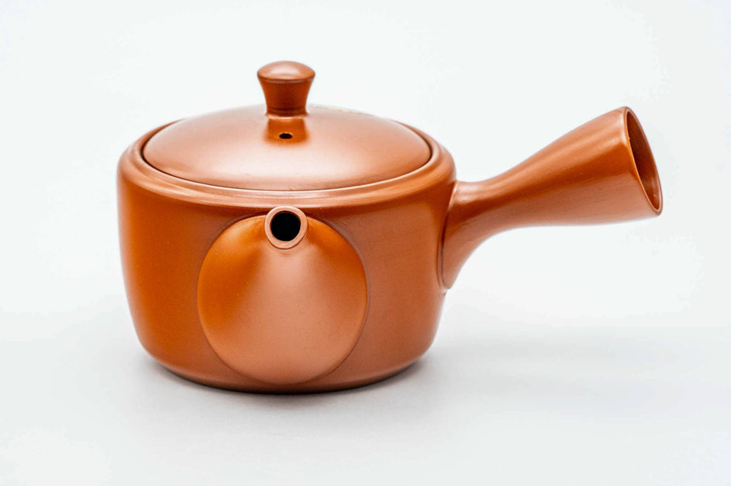 Japanese Kyusu - Classic Red Shudei Tokoname-yaki Mesh Teapot - 330ml