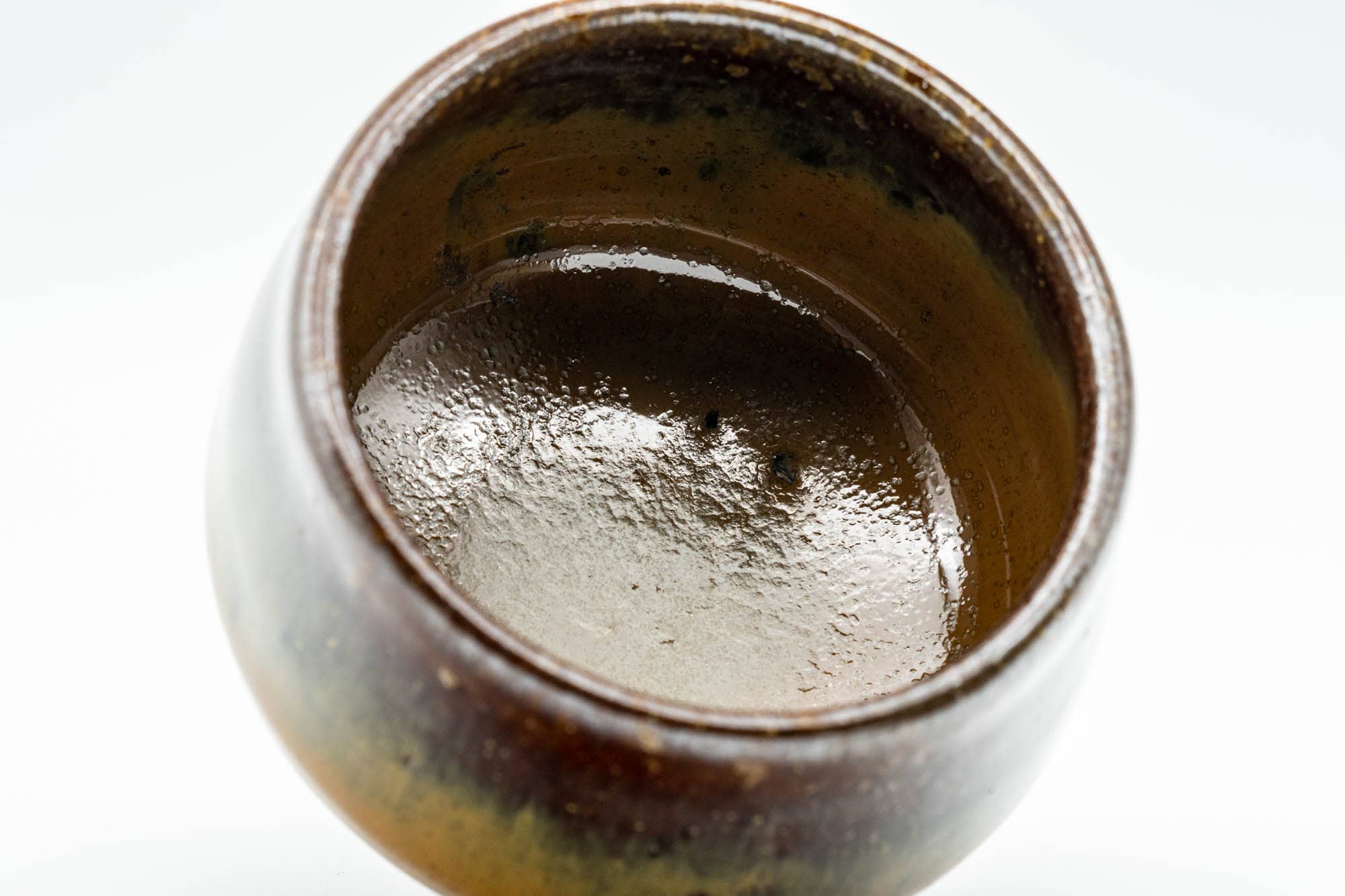 Japanese Teacups - Pair of Brown Drip-Glazed Yunomi - 100ml