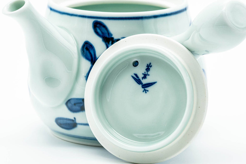Japanese Kyusu - Blue Floral Arita-yaki Ceramic Filter Teapot - 400ml