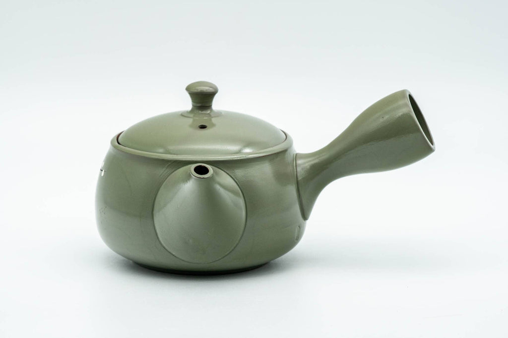 Japanese Kyusu - Plum Blossoms Green Ryokudei Tokoname-yaki Teapot - 250ml