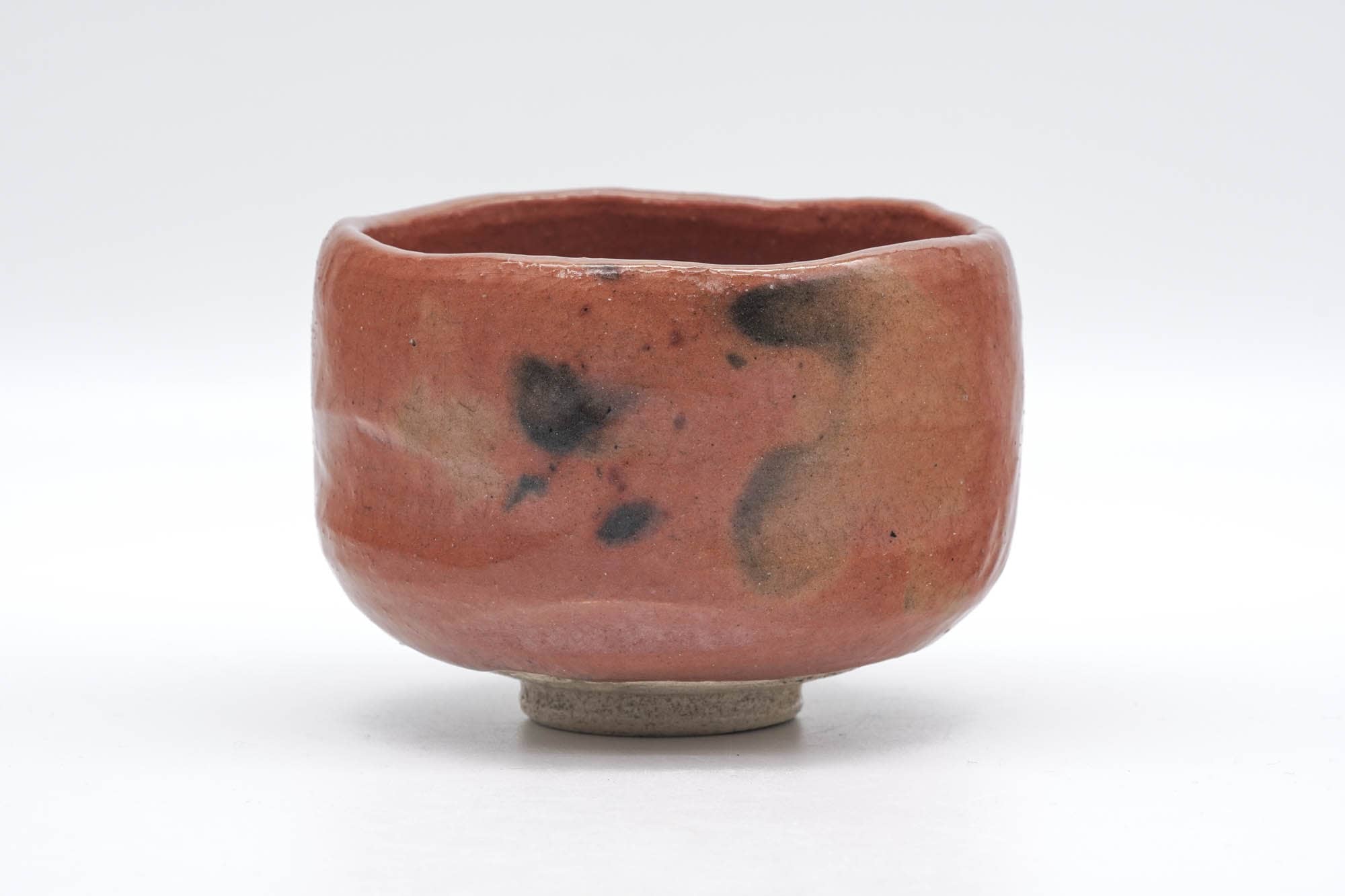 Japanese Matcha Bowl - Red Black Glazed Aka-raku Wabi-Sabi Chawan - 250ml