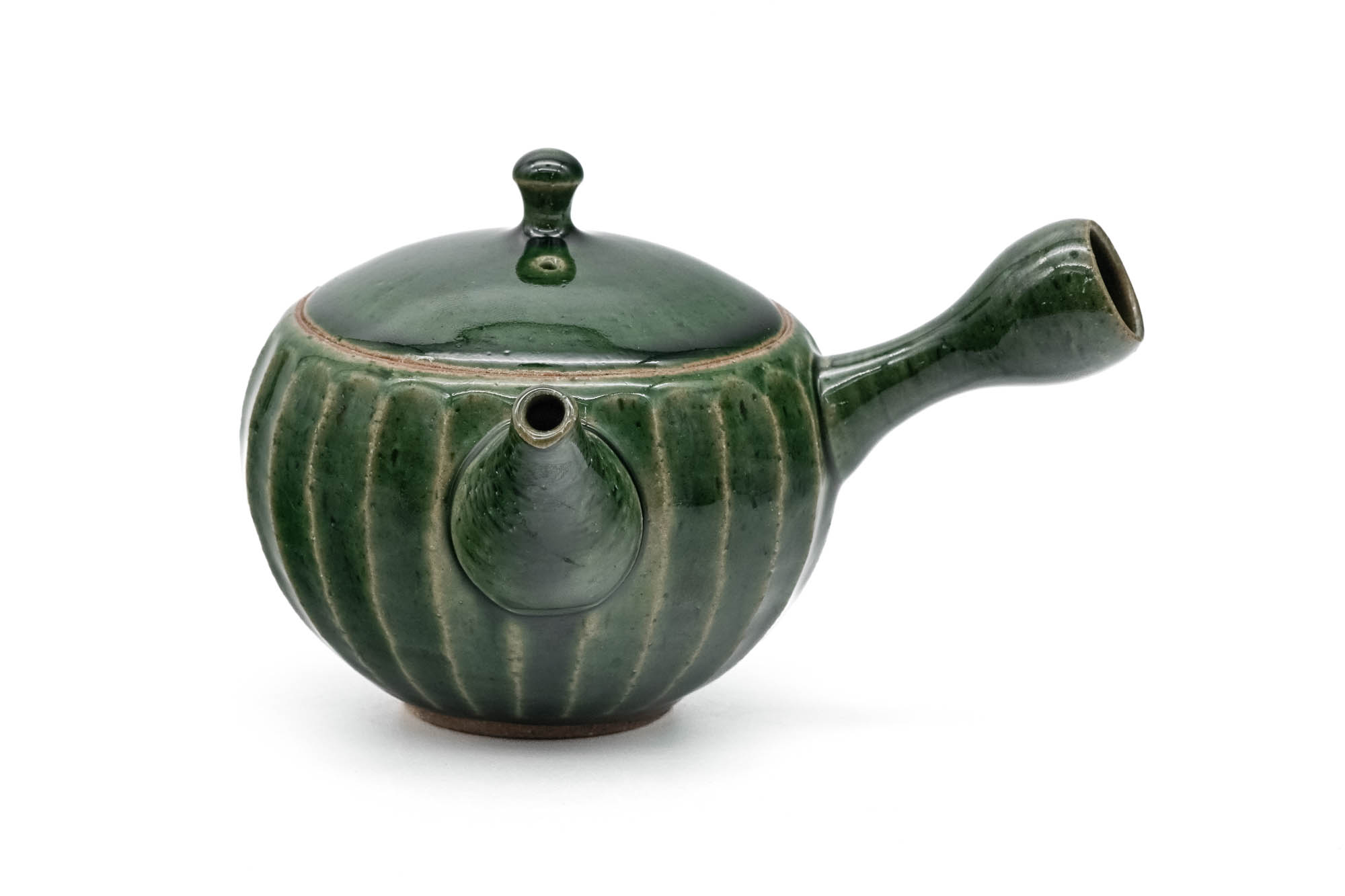 Green Faceted Oribe Tokoname Teapot - 270ml