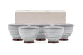 Set of 5 White Spiraling Hagi-yaki Teacups - 150ml