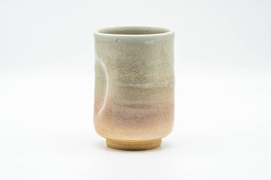 Japanese Teacup - Beige White Thumb Indented Hagi-yaki Yunomi - 180ml