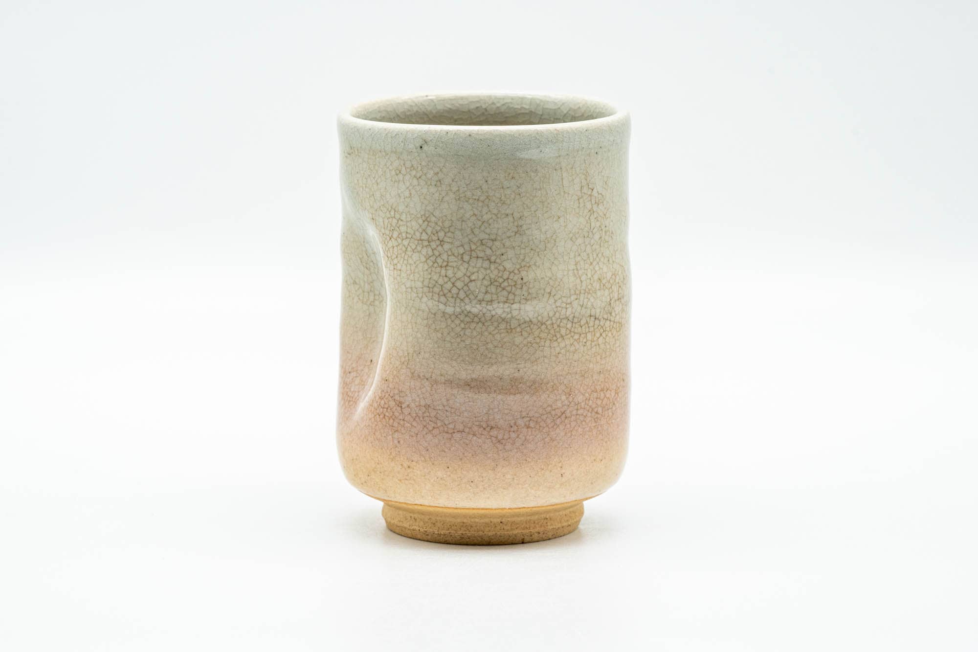 Japanese Teacup - Beige White Thumb Indented Hagi-yaki Yunomi - 180ml